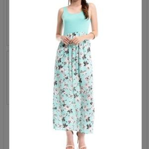 Blue Floral Maxi Dress S NEVER WORN
